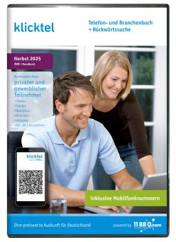 klicktel Telefon- und Branchenbuch mit Rückwärtssuche Herbst 2025 - DVD-Abonnement