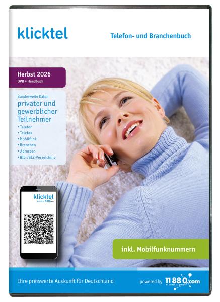 klicktel Telefon- und Branchenbuch Herbst 2026 - Download für Windows
