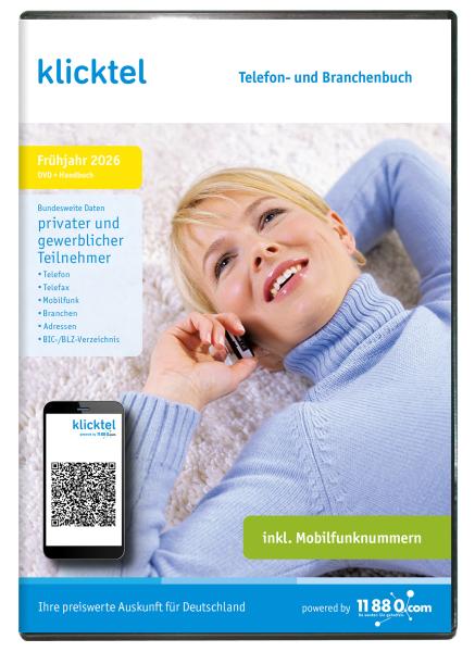 klicktel Telefon- und Branchenbuch Frühjahr 2026 - Downloadversion